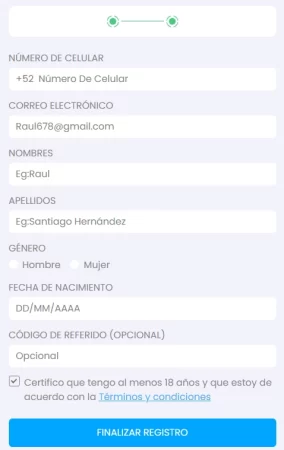 register2 Información de registro